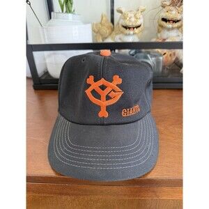 Vintage Yomiuri Giants Hat Black Orange Japanese Baseball Tokyo RARE Official